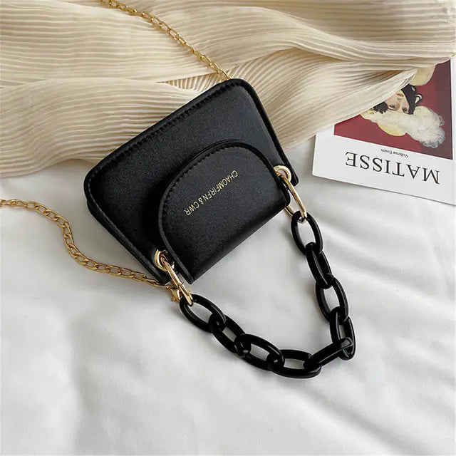 Mini Crossbody Coin Purse with Pearl Chain for Girls